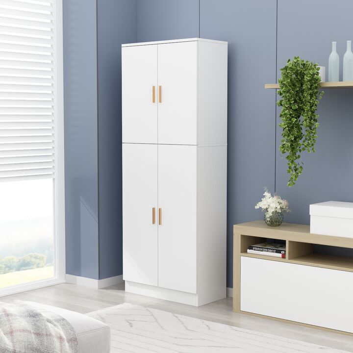 White Wooden Accent Bookcase, Sideboard, Storage Cabinet
