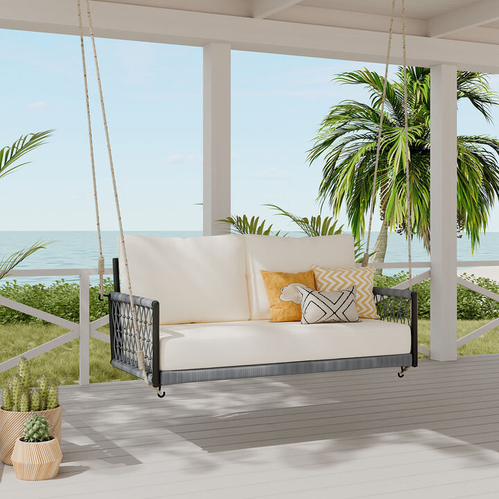 Merax Woven Rope Outdoor Swing Sofa