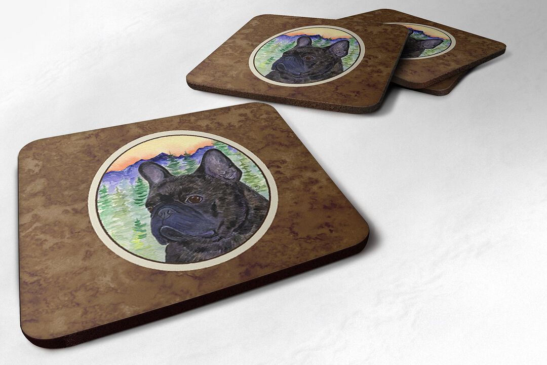 Caroline's Treasures SS8257FC French Bulldog Foam Coasters (Set of 4), 3.5 H x 3.5 W, Multicolor