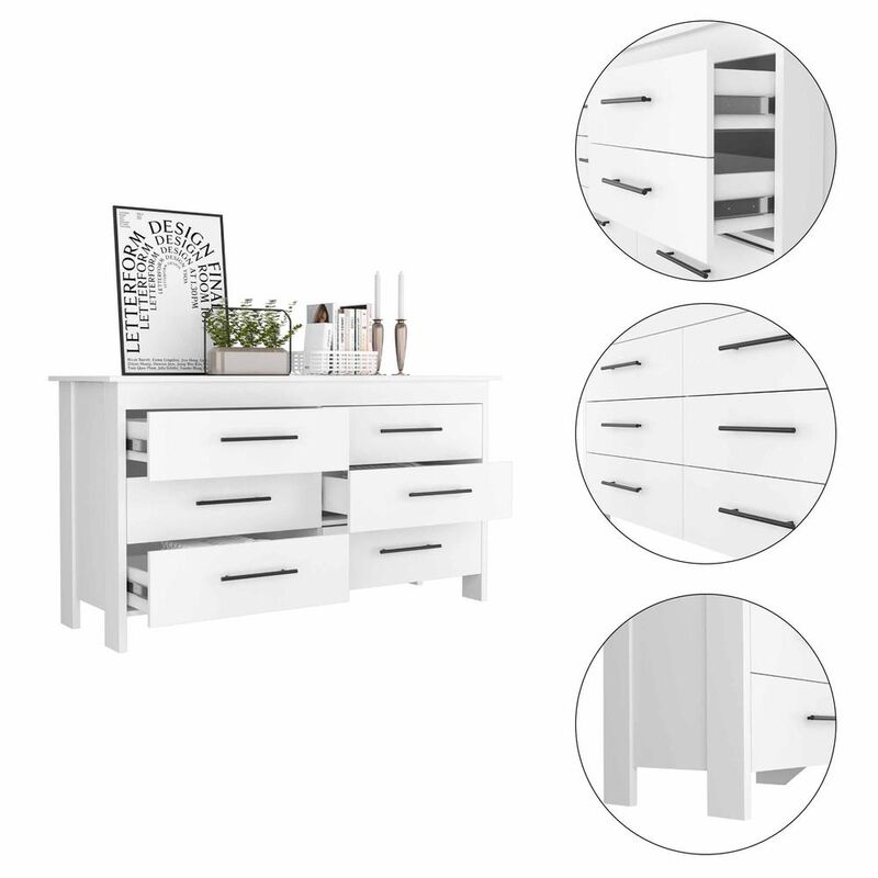Luxor 6 Drawer Double Dresser