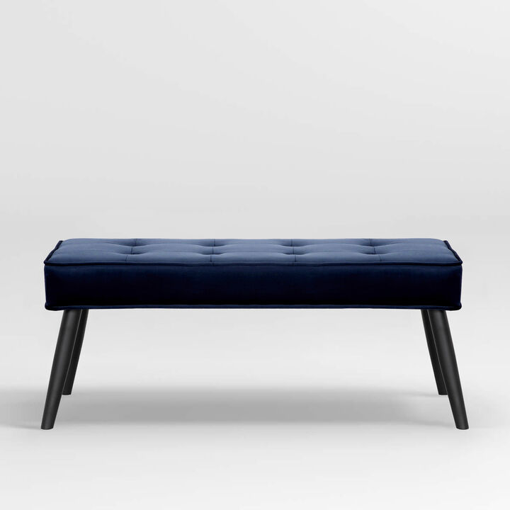 WestinTrends Velvet Tufted Bedroom Bench for Living Room & Entryway
