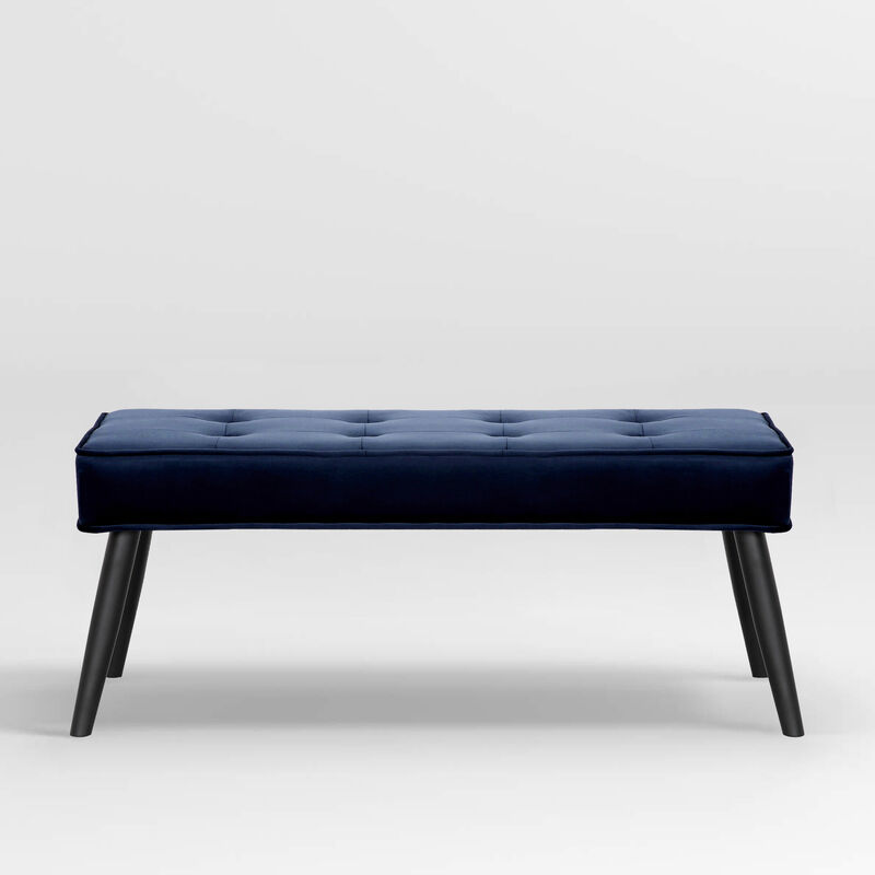 WestinTrends Velvet Tufted Bedroom Bench for Living Room & Entryway
