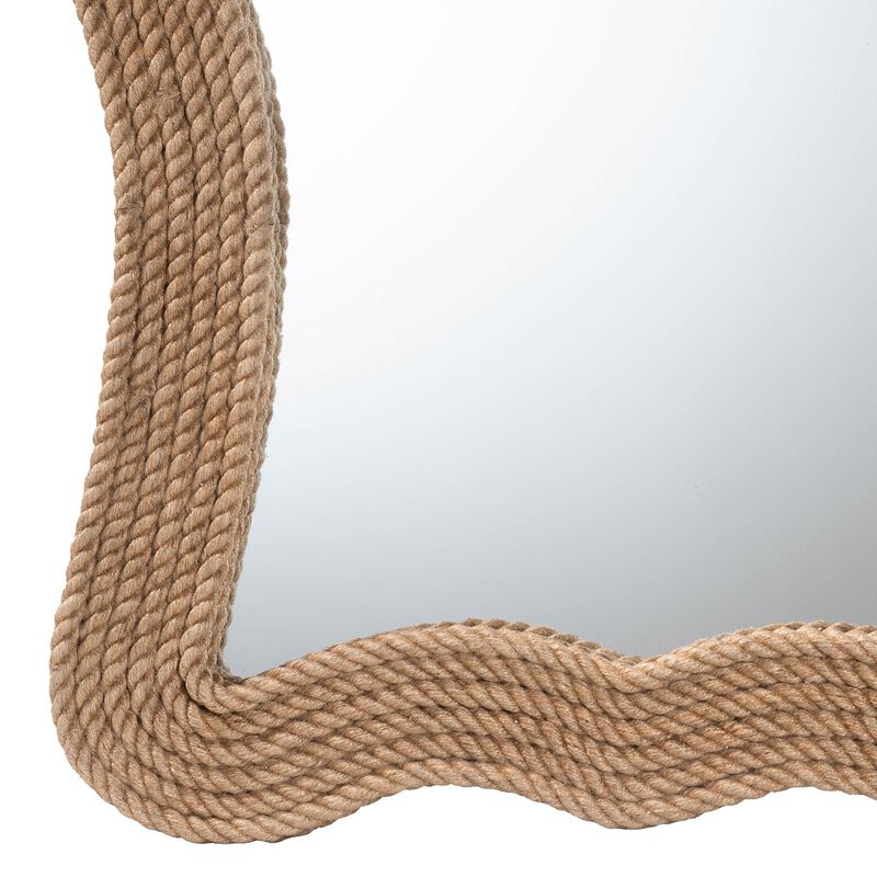 bali & pari Quiana Coastal Woven Rope Accent Wall Mirror