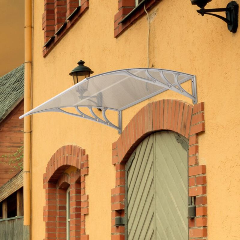 Hivvago 40 x 40 Inch Outdoor Polycarbonate Front Door Window Awning Canopy