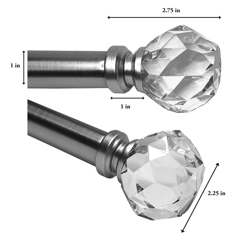 Esencial Facet Curtain Rod Set, Adjustable Length From 36" to 72"