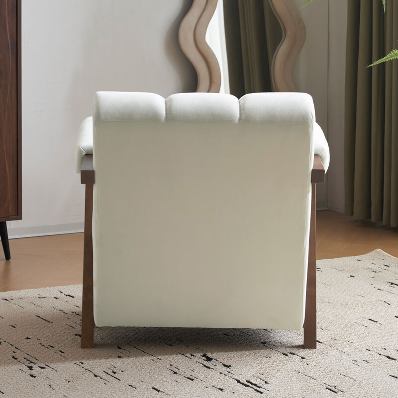 Merax Mid Century Modern Accent Chair with Solid Wood Frame