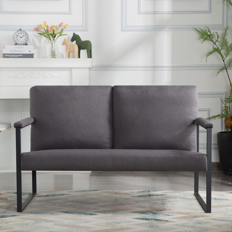 49.2 in. W Square Arm Linen Blend Modern Straight Sofa