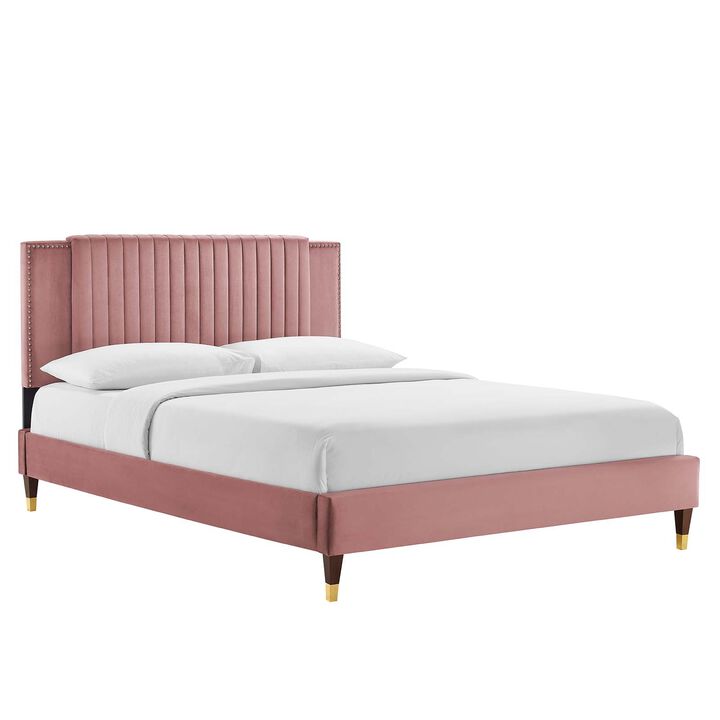 Modway - Zahra Channel Tufted Performance Velvet Twin Platform Bed