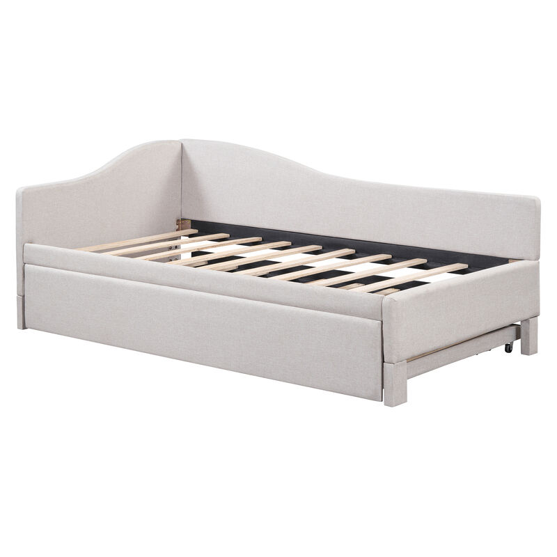 Merax Upholstered L-Shaped Daybed with Pop Up Trundle