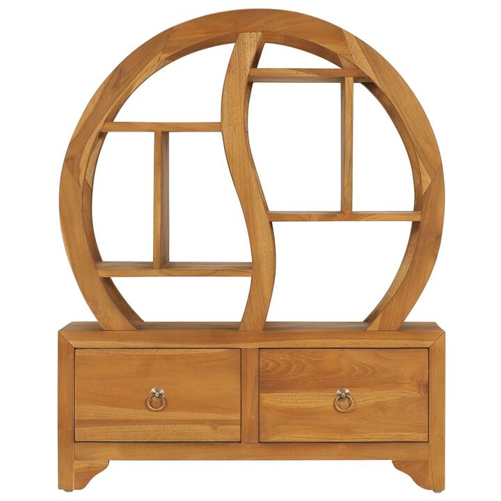 vidaXL Cabinet with Yin Yang Shelf 26.8"x10.2"x32.7" Solid Wood Teak