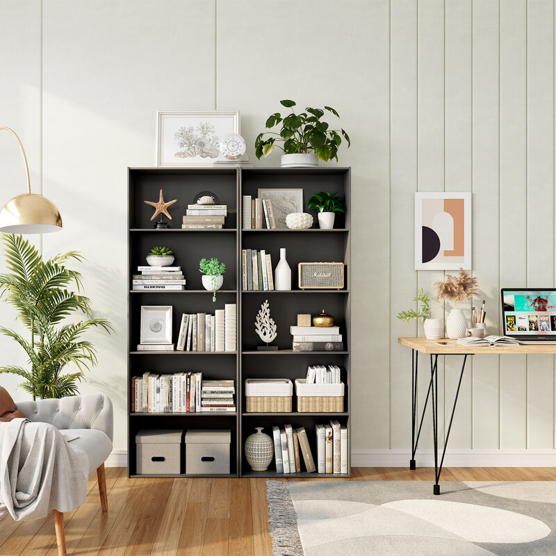 5-Shelf Storage Bookcase Modern Multi-Functional Display Cabinet Furniture