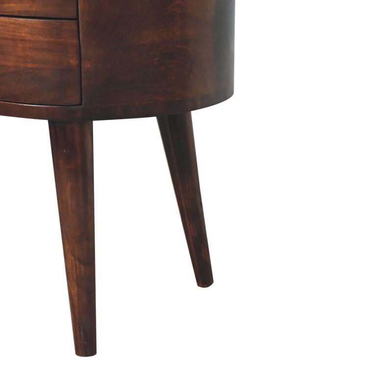 Artisan Furniture Solid Wood California Walnut Rounded Bedside Table