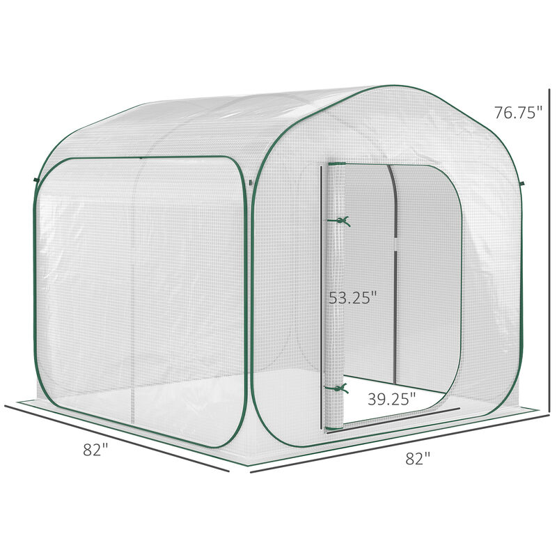 Instant 7' x 6' Backyard Pop-Up Greenhouse, Portable for Tropical Plants, White