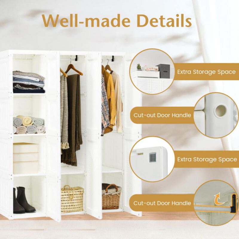 Hivvago Foldable Closet Clothes Organizer with 12 Cubby Storage