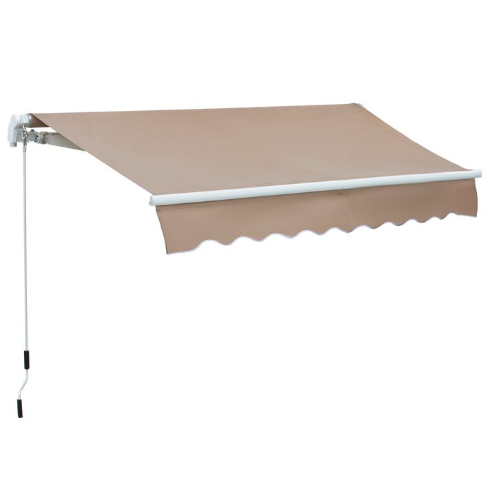 Brown Patio Shield: 8'x7' Manual Retractable Awning