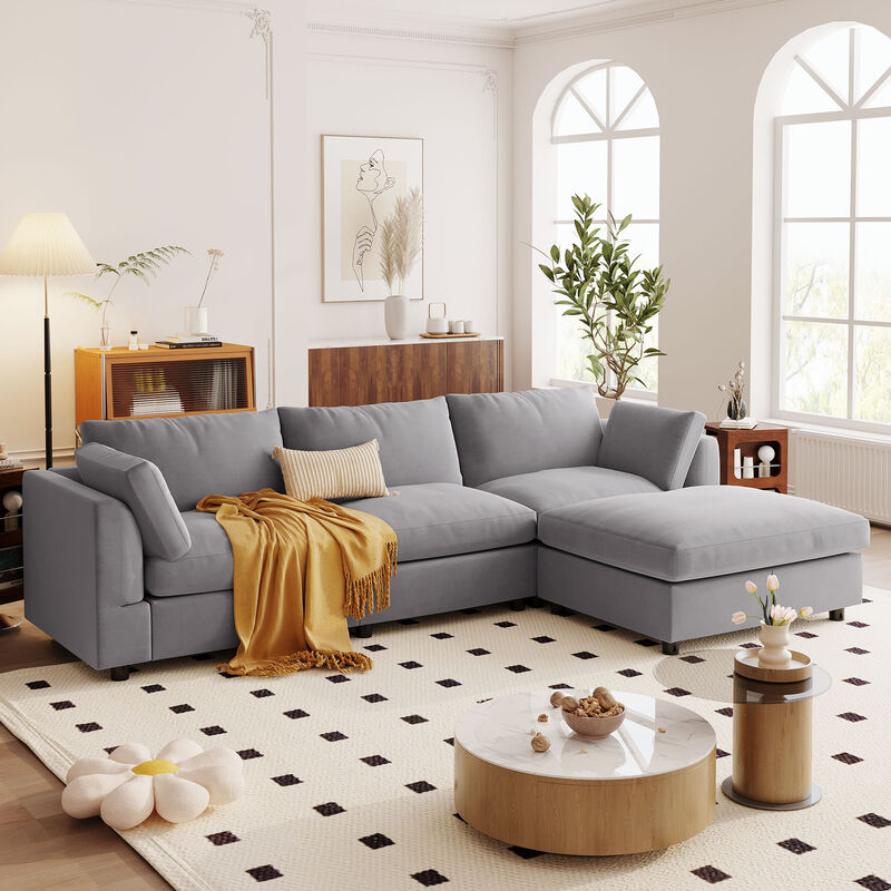 Merax Upholstery Convertible Sectional Sofa