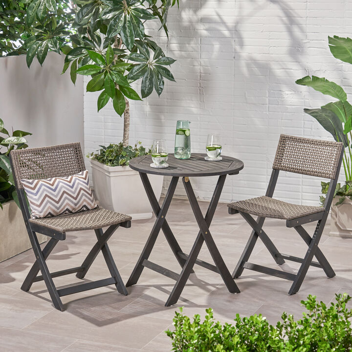 Merax Outdoor Patio Table Chairs Bistro Set