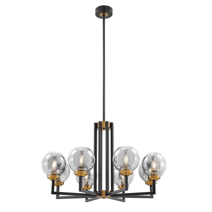 Monachopsis Chandelier Black and Gold Metal 8 Lights Large