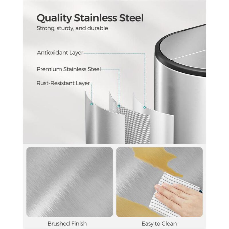 Garbage Can with Wing Lids for Easy Access and Odor Control