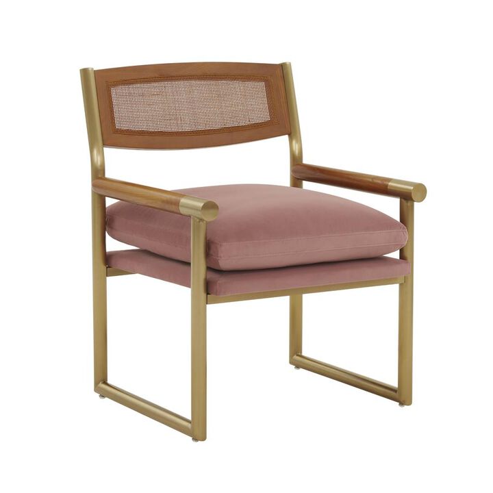 Belen Kox Mauve Rattan Velvet Chair, Belen Kox