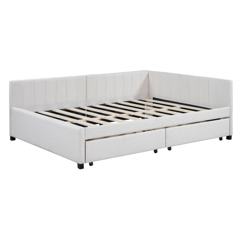 Merax Upholstered Daybed with 2 Storage Drawers