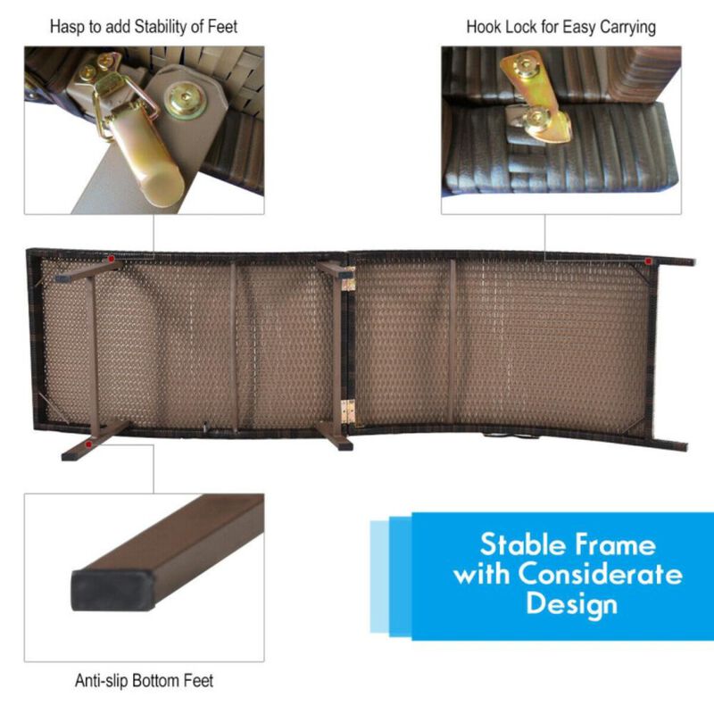 Hivvago 2 Pieces Folding Patio Lounger Chair