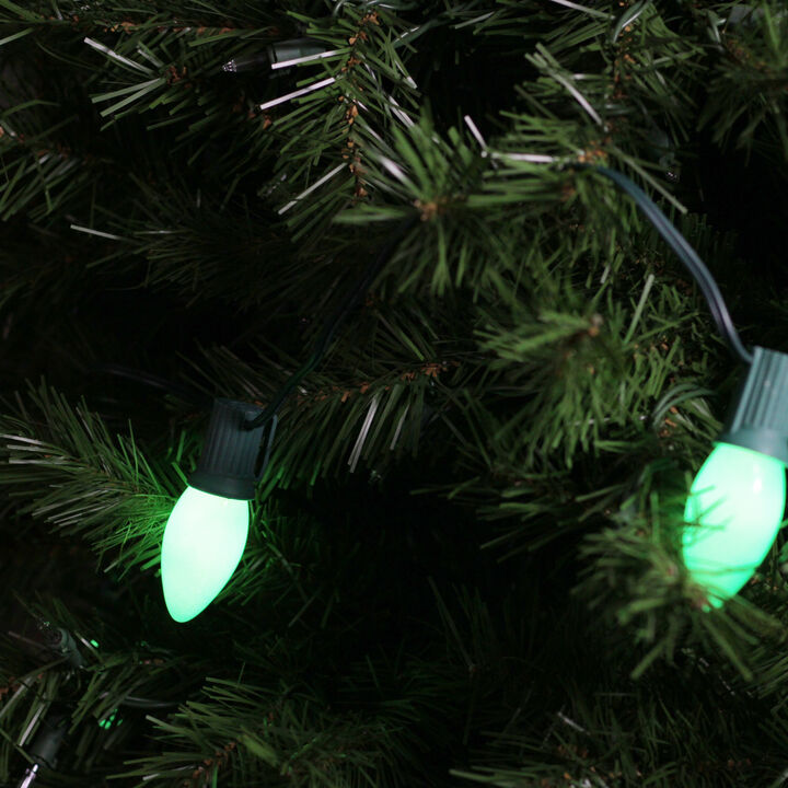 25-Count Opaque Green C9 Light Set - 24ft Green Wire
