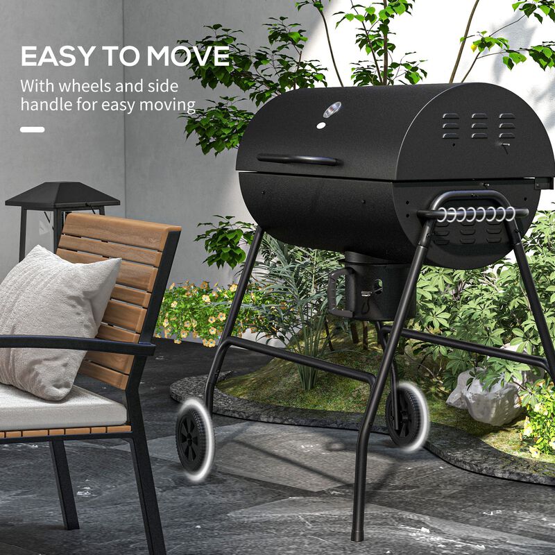 Streamdale 8-Burger Charcoal Grill with Warming Rack and Thermometer