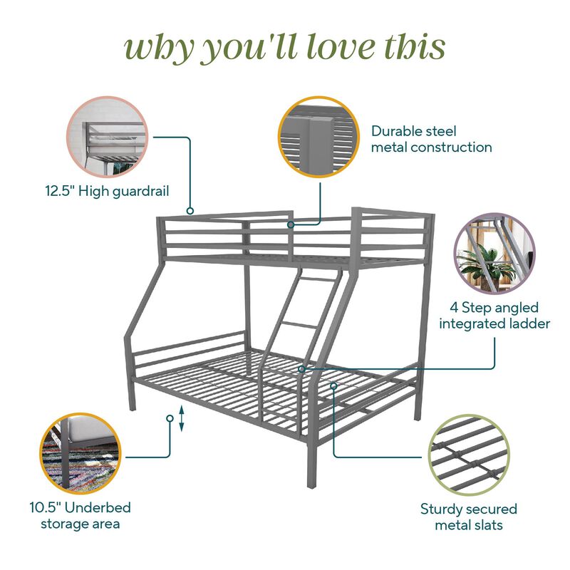 Novogratz Maxwell Metal Bunk Bed