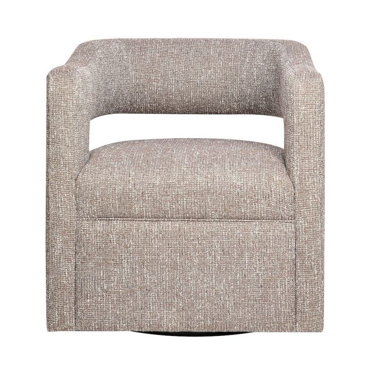 Jofran Lexy Modern Sculpted Curved Upholstered Swivel Accent Chair