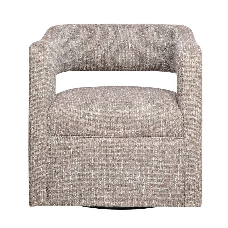 Jofran Lexy Modern Sculpted Curved Upholstered Swivel Accent Chair