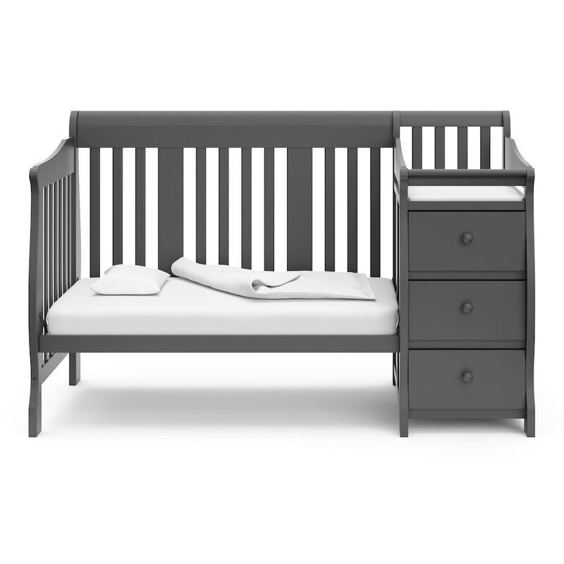 Storkcraft Portofino 5-in-1 Convertible Crib and Changer - Gray