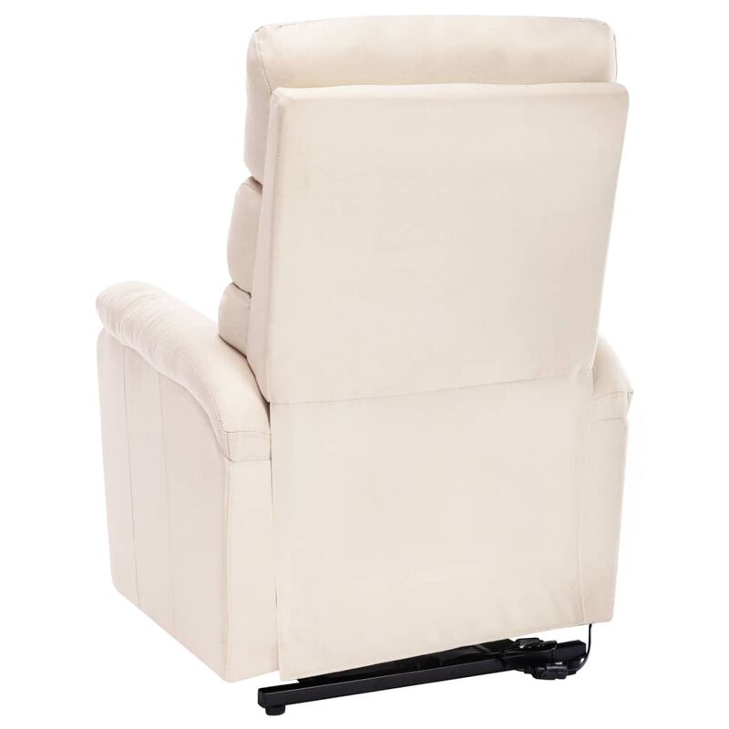 Power Lift Massage Recliner Cream Fabric