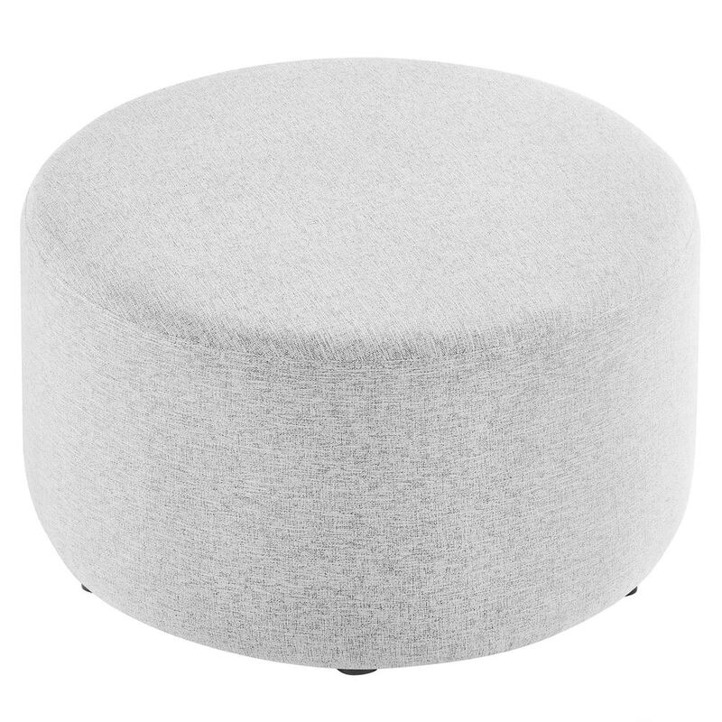 Modway Callum Large 29 Round Woven Heathered Fabric Upholstered Ottoman