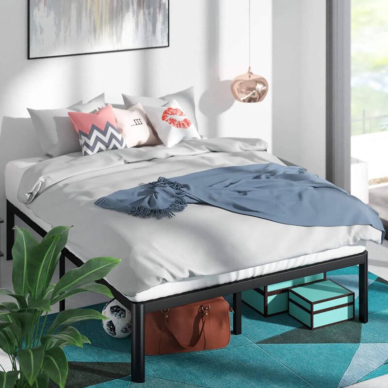 Hivvago King Metal Platform Bed Frame with Rounded Legs 700 lbs Weight Capacity