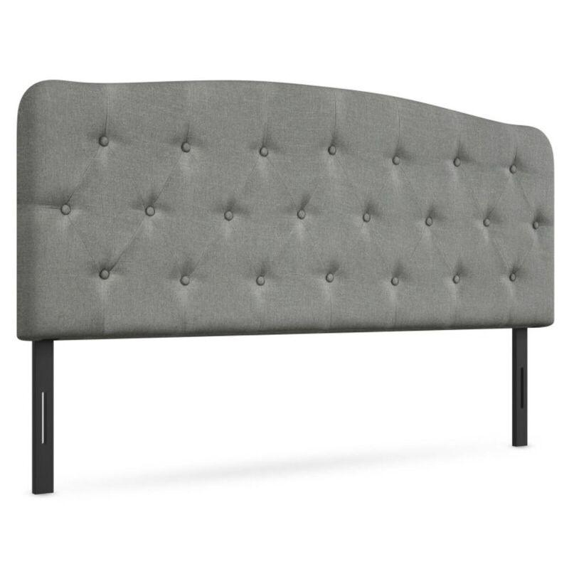 Hivvago Faux Linen Headboard with Adjustable Heights-Light