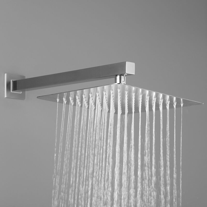 10 Inch Shower Head Bathroom Luxury Rain Mixer Shower Complete Combo Set Wall Mounted, Brushed Nickel