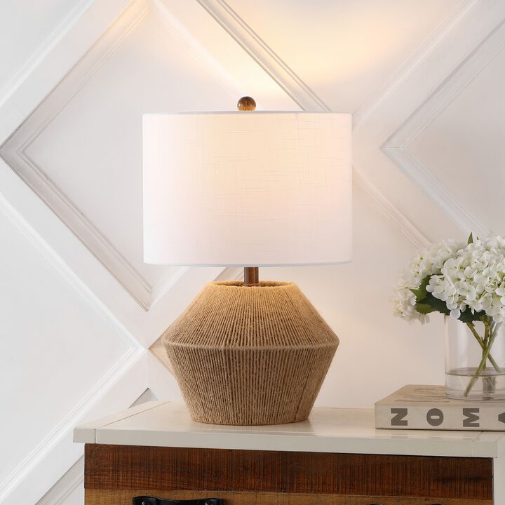 Alma Coastal Rustic Iron/Rope LED Table Lamp