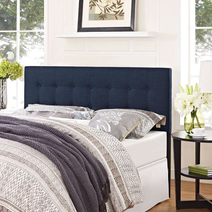 Hivvago Full size Navy Fabric Modern Upholstered Headboard