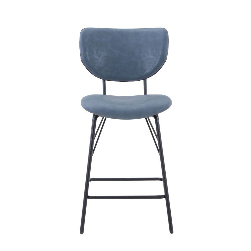 Jofran Modern Faux Leather Split-Back Upholstered Counter Height Barstool (Set of 2)