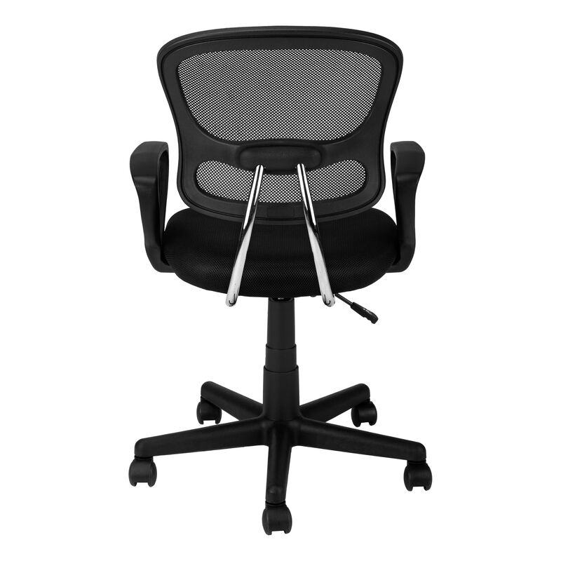Monarch Specialties I 7260 Office Chair, Adjustable Height, Swivel, Ergonomic, Armrests, Computer Desk, Work, Juvenile, Metal, Mesh, Black, Contemporary, Modern