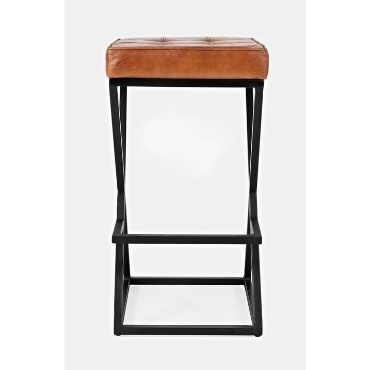 Jofran ed Modern Leather Backless Stool
