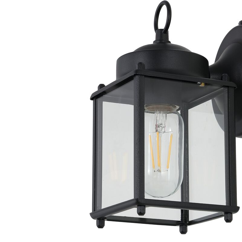 Boston 1-Light Farmhouse Industrial Iron/Glass Outdoor LED Sconce