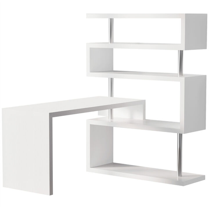 Office Workstation Desk – Integrated Display Stand for Convenience
