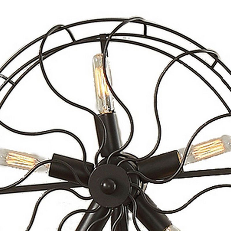 Quinn 26 Inch Accent Table Lamp, Vintage Fan Design, Antique Bronze - Benzara