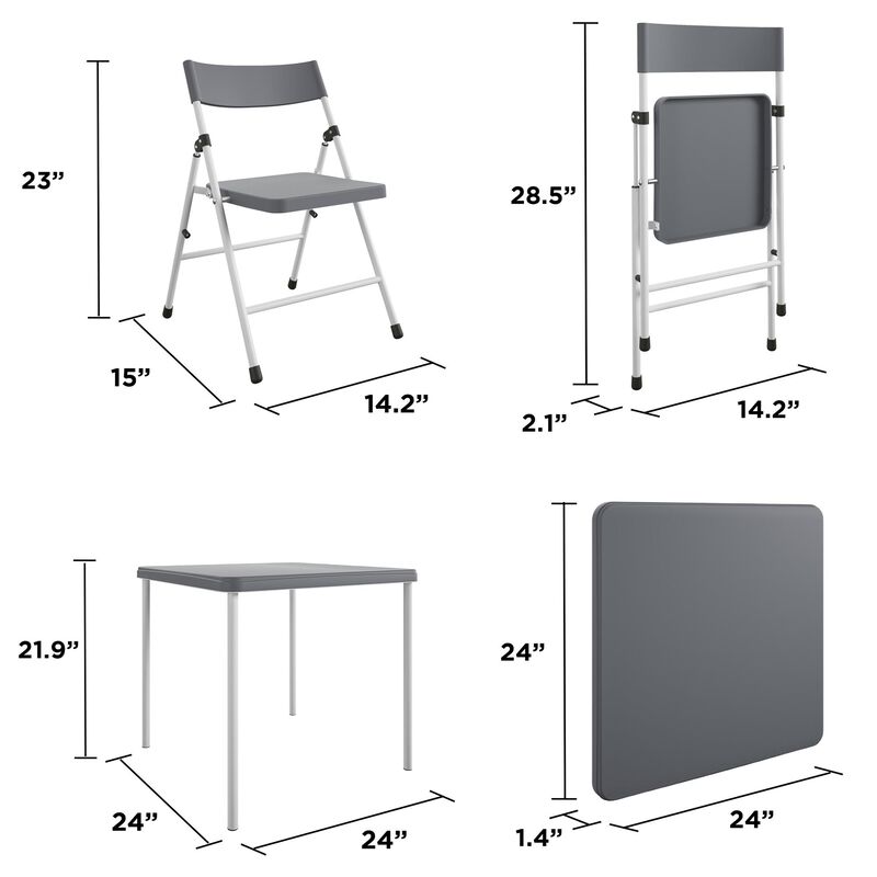 COSCO Kid's 3-Piece Activity Set with Folding Chairs, White