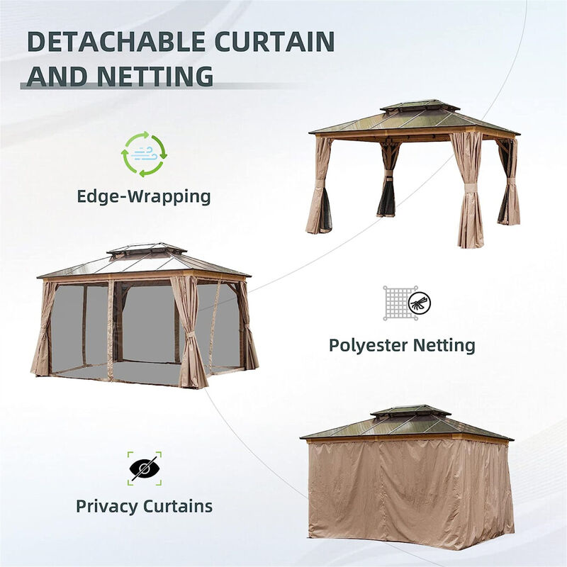 10'X12' Hardtop Gazebo for Outdoor Garden & Patio