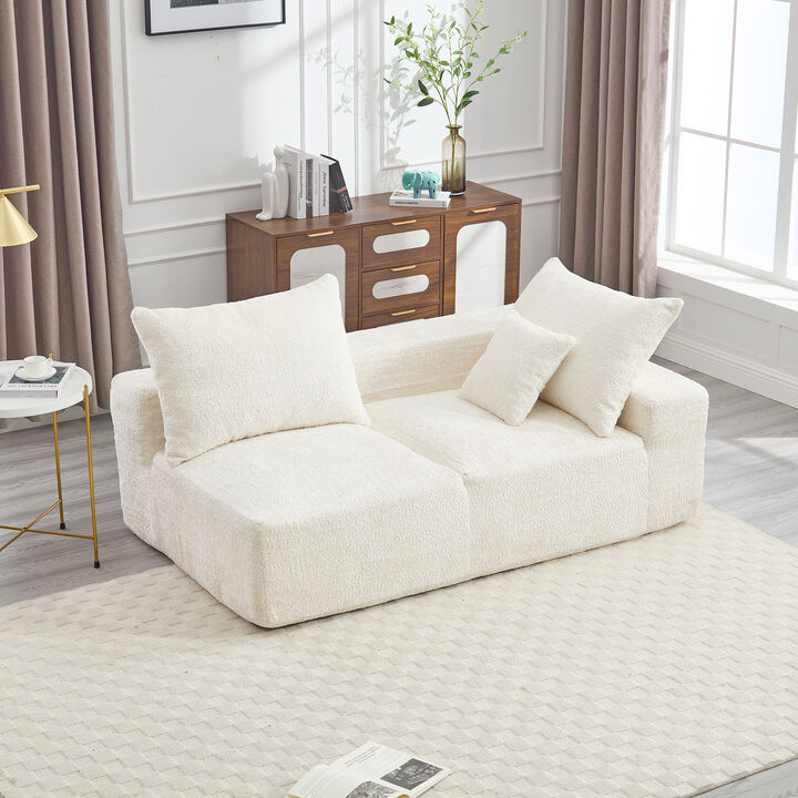 Merax Modern Deep Seat Chenille Fabric Sofa Couch