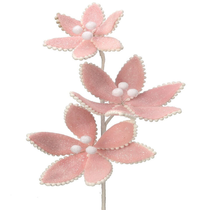 10" White Velvet Poinsettia Flower with Gold Trim - Elegant Christmas Decoration