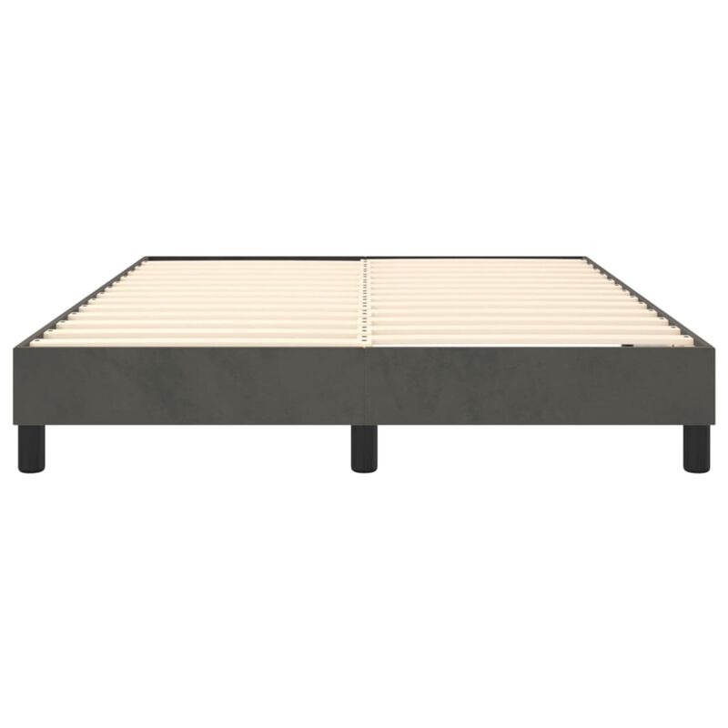 vidaXL Box Spring Queen Bed Frame | Dark Gray Velvet | Modern Design | Durable Engineered Plywood Construction | Size 59.8"x79.9"
